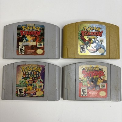 Pokemon Stadium 1 & 2, Snap, Puzzle League 4 Game Lot Authentic And Tested Works