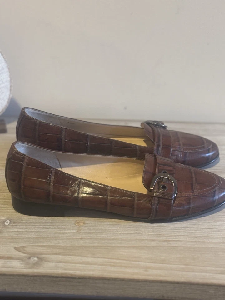 Rangoni Amalfi Leather Slip-On Loafer Shoes, Brown, Size 7 1/2 B - Image 2 of 4