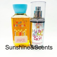 2-SET Bath  Body Works HAPPY BIRTHDAY Shower Gel  Body Spray NEW - SEE DESC