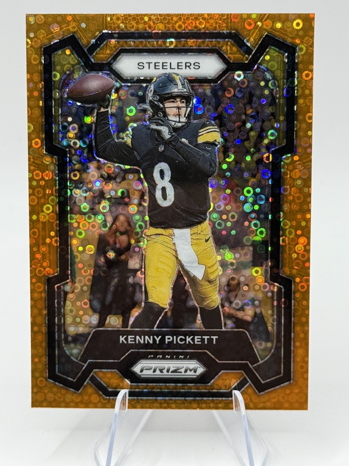 2023 Panini Prizm Kenny Pickett #249 Orange Disco - Pittsburgh Steelers