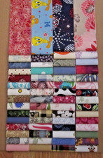 Cotton Fabric Strips, Jelly Roll Style. 60/pc. Lot 2 1/2" Wide X 15" Long.