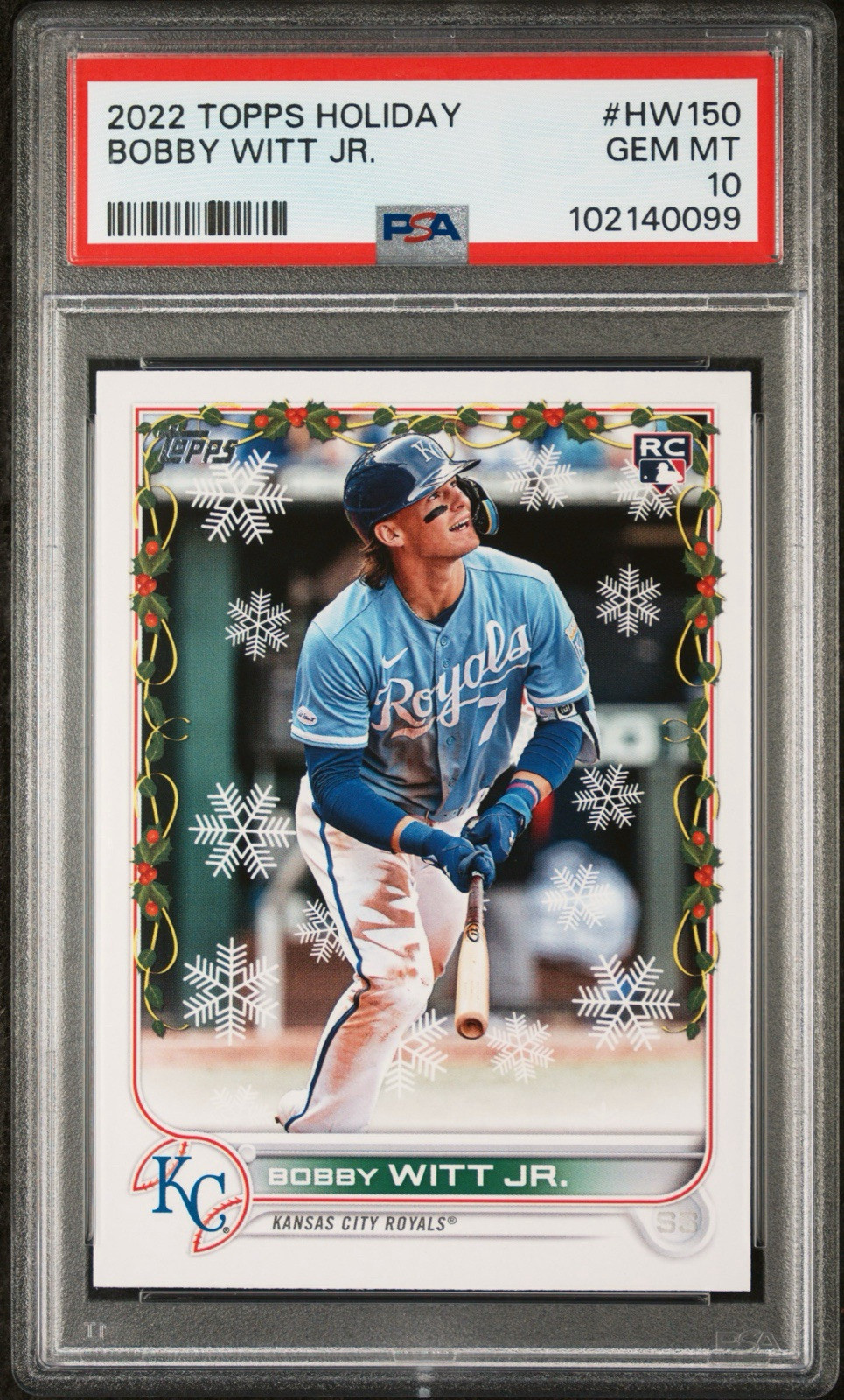 2022 Topps Holiday - Bobby Witt Jr. #HW150 (RC) PSA 10