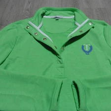 Fairway & Greene Women's Small Kate Old School Golf Logo Pullover Palm Green LS