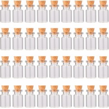 36PCS Tiny Glass Bottles with Corks and Eye Screws,3ml Cute Little Jars Cork ...