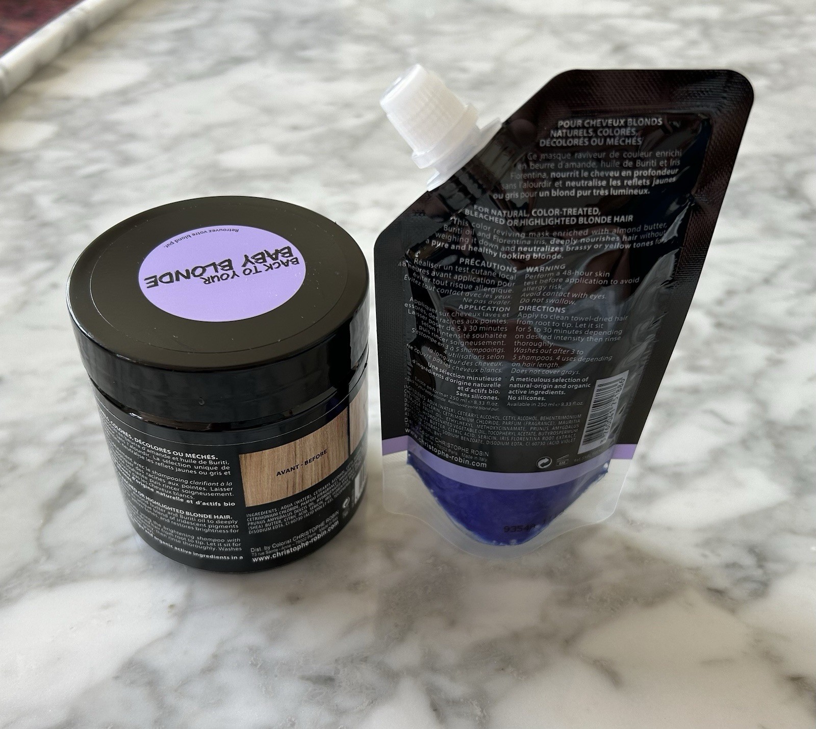 Christophe Robin Back To Baby Blonde Shade Variation Mask 8.33oz and 2.53oz NEW