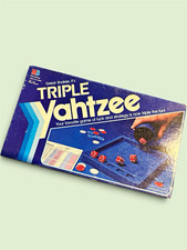 Milton Bradley Triple Yahtzee Complete Dice Game w/ Box, Score Pad, 8 2