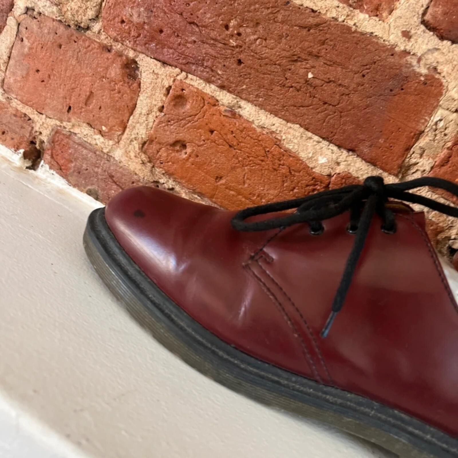 Vintage Dr Marten Red/Brown Leather Oxford Boots | UK Size 8 image 2