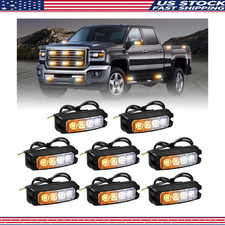 32 Led Amber White Emergency Sync Grill Strobe Lights Grille Surface Mount Tow