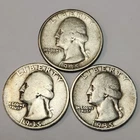 1935 P, D, S, Washington Quarters, 90% Silver, Perfect For Coin Albums- Q-35CK