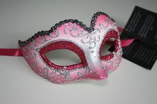 Small Original Venetian Mask Eye Mask Mardi Gras Carnival Pink