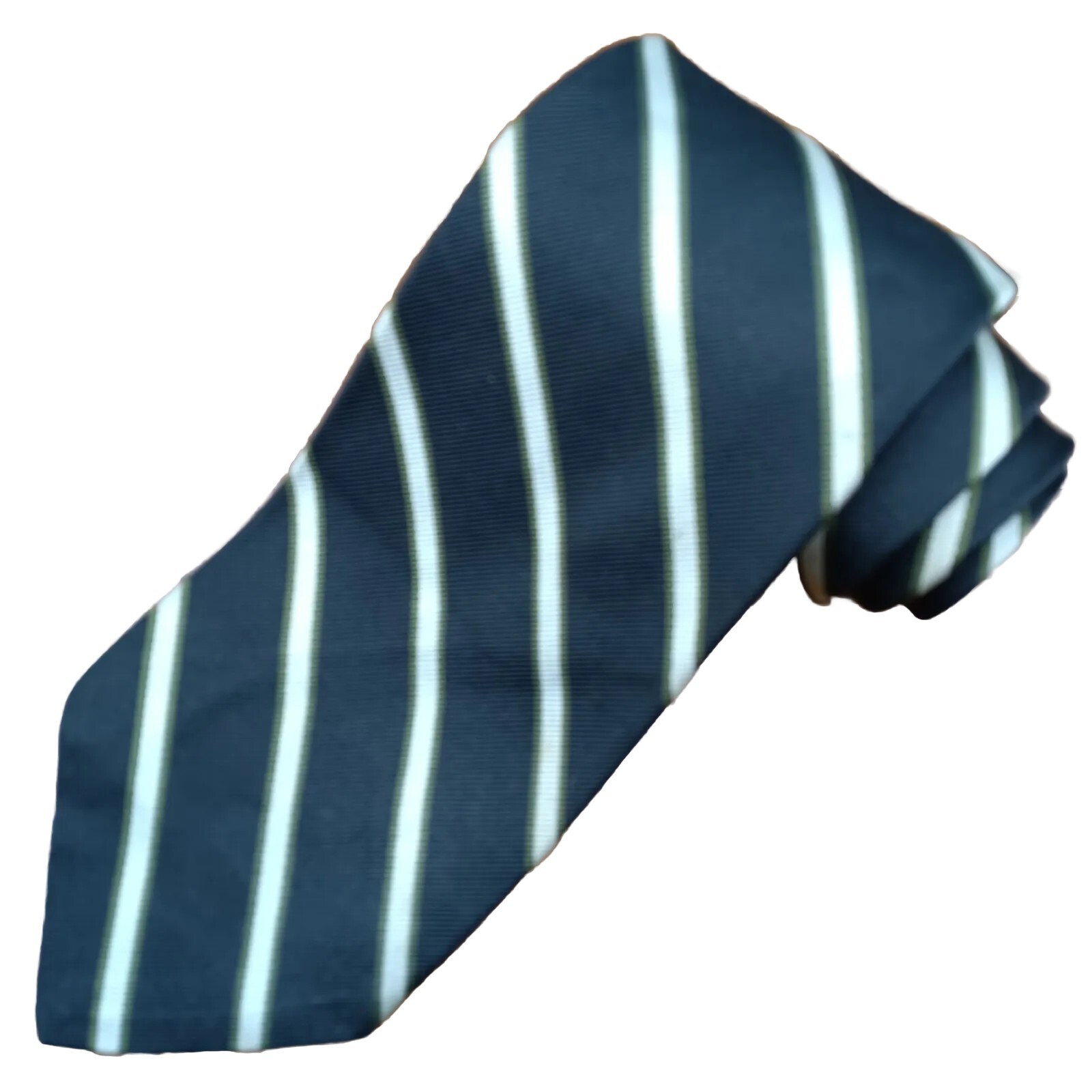 Vtg Brooks Brothers Mens Black Gold Regimental Stripe Repp Necktie 100% Silk Tie