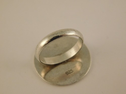 STERLING SILVER HAMMERED DOT ROUND RING SIZE 6 ARTISAN HANDCRAFTED - Afbeelding 8 van 12