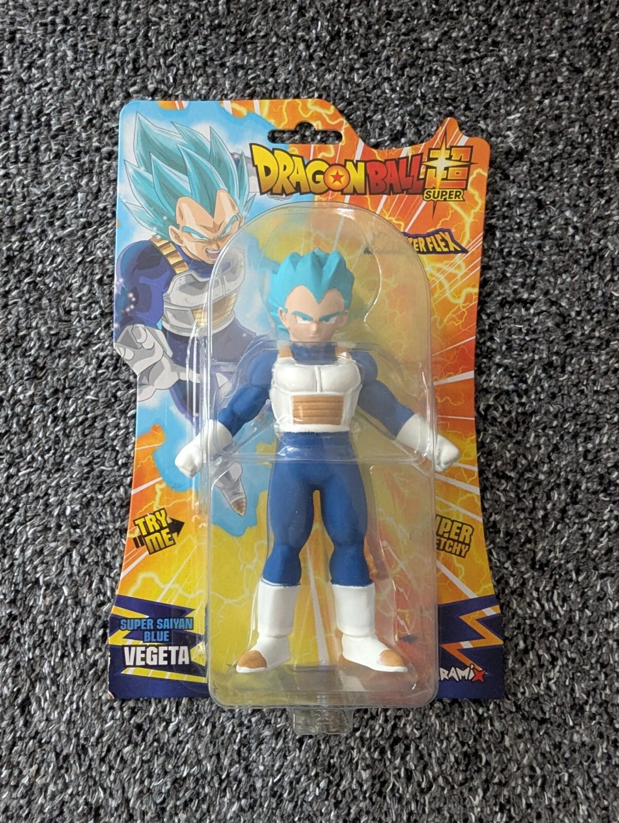 Dragon Ball Z Super Monster Flex Super Saiyan Vegeta Figure Toy New On Card