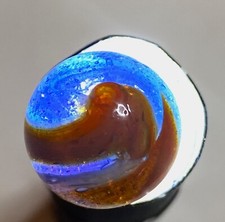 7 PELTIER MARBLE HYBRID RAINBO BLENDED SPIDERMAN BURNT COLORS .62" NM /- MX126
