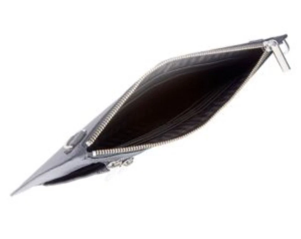 Кожаный чехол через плечо ROYCE New York женский с радиочастотной идентификацией и блокировкой черный серебристый  - Изображение 3 из 3