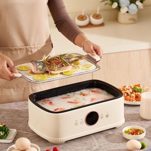 Electric Food Steamer with 3 Tier BPA Free Steam Trays 18L Large Capacity Quick - Picture 4 of 9