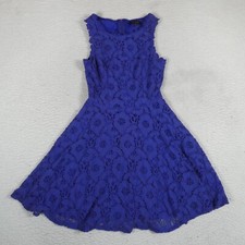 City Studio Dress Women Size 1 Blue Flower Lace Short Sleeveless