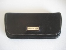 Kenneth Cole Black Leather Glasses Hard/Soft Case