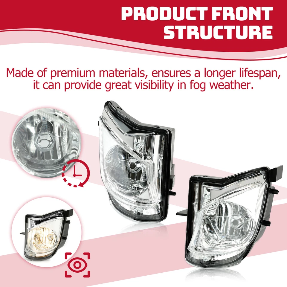 HECASA For 2006-2010 Lexus IS250 IS350 Bumper Fog Lights Lamp w/Bulbs Left+Right - Image 4 of 4