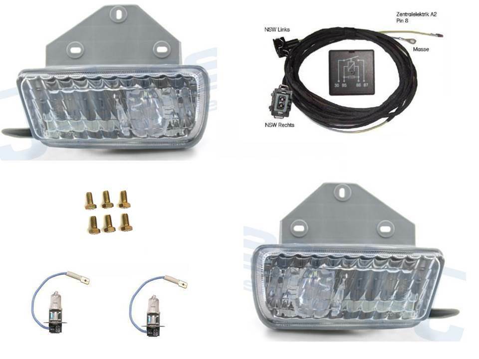 Fog Lights Retrofitting Fog Lights Set Complete Set Suitable for VW T4 Bus 90-95