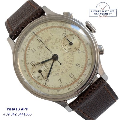 EBERHARD & CO Chronograph Pre Extra Fort Jumbo Ivory bicolour dial Full Set 1941