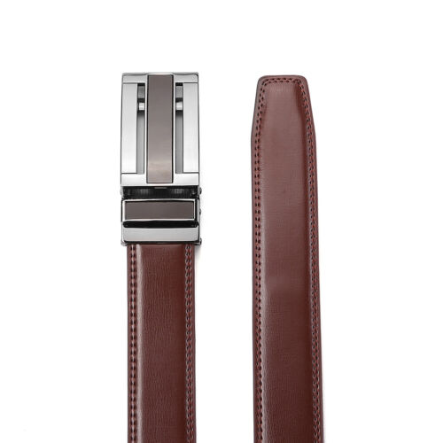 Men's Genuine Leather Ratchet Dress Belt 1 1/8" Wide with Automatic Click Buckle - Picture 16 of 53