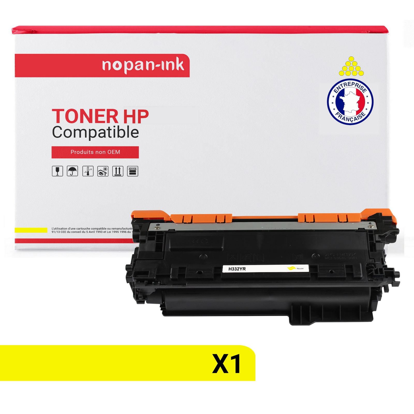 Toner CF332A jaune haute capacité aux couleurs éclatantes pour documents HP