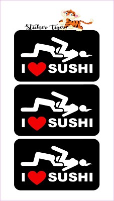 Adesivo Divertente Per Auto 'I Love Sushi Shocker' 14x8 Cm, Decalcomania Bomb, Tuning JDM, Resistente Autolavaggio - 3