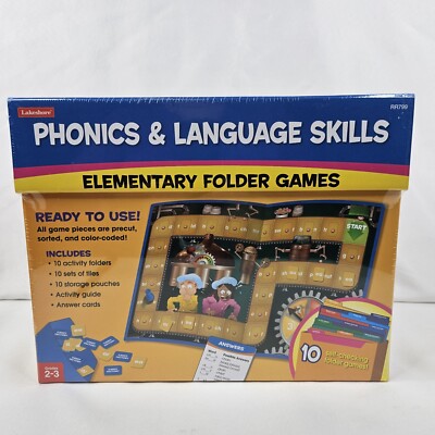 Lakeshore Phonics & Language Skills Elementary Folder Games Grades 2-3 RR799 NEW