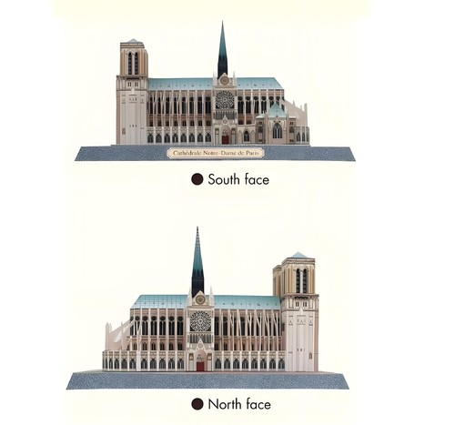 France Notre-Dame de Paris paper Model DIY 22 X 17 X 15 CM - Picture 3 of 6