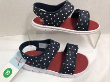 Cat  Jack Toddler Girls Sandals Navy Blue with Stars Sz 10 Tate Ankle Strap 0