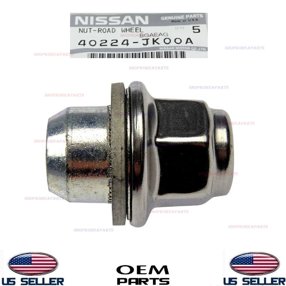 Juego de 5 tuercas de rueda ⭐OEM⭐ Nissan Infiniti *Ver compatibilidad 40224JK00A Foto 2 de 3