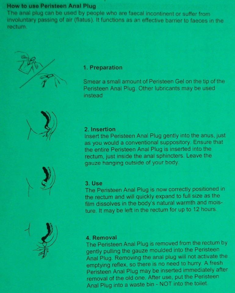 BOWEL LEAKAGE FECAL INCONTINENCE EMERGENCY DIARRHEA RECTAL PLUG Pad