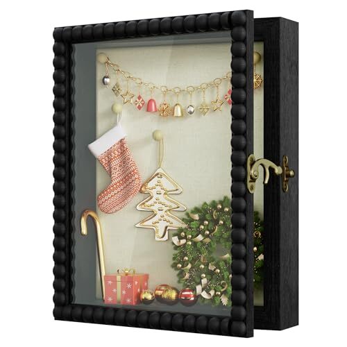 Shadow Box Frame,Wood Deep Shadow Box Display Case with Unique 8x10 Black