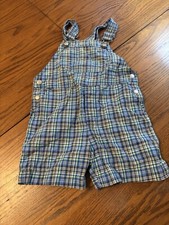 vtg gymboree gymsport plaid shortalls overalls boys S 2T-3T