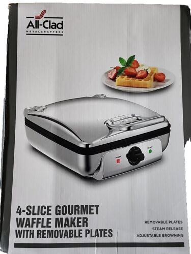 All-Clad 4-Square Digital Gourmet Belgian Waffle Maker W/ Non-Stick  Plates NEW! - Picture 1 of 4
