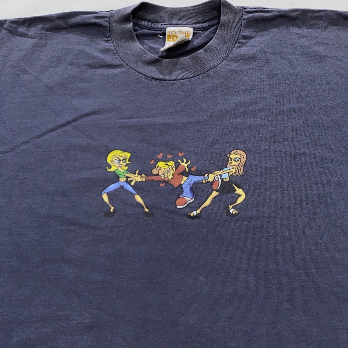 vtg 90s Y2K TO THE EDGE PRIME CUT TEES CARTOON GIRLFRIEND T