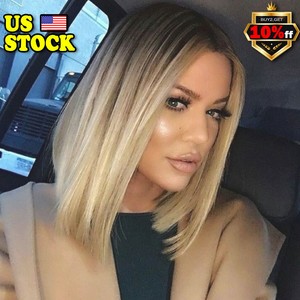 Women Ladies Real Natural Short Straight Hair Wigs Bob Style