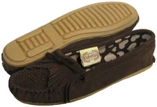 Ciabatta's Women's (All Sizes) Native Style Beaded Suede Leather Moccasin Brown