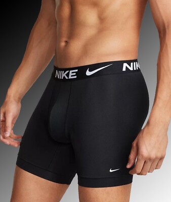 Nike Dri-Fit Essential Micro 3-Pack Black Boxer Briefs Men’s Size Large 