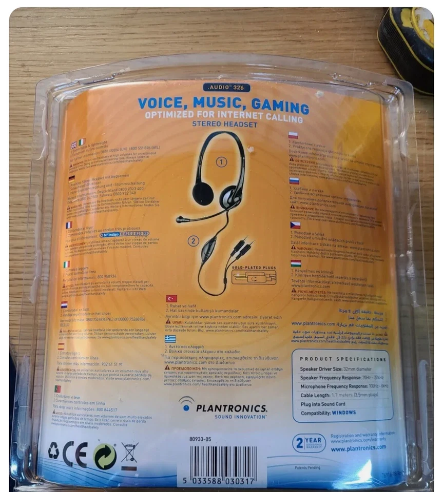 Plantronics Audio 326 Silver/Black Headband Headsets - Image 3 of 3