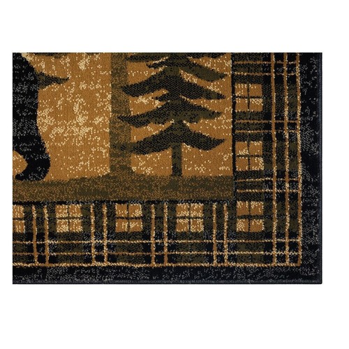 8x10 (7'10" x 9'10") Bear Pine Forest Lodge Cabin Area Rug **FREE SHIPPING** - Picture 2 of 6