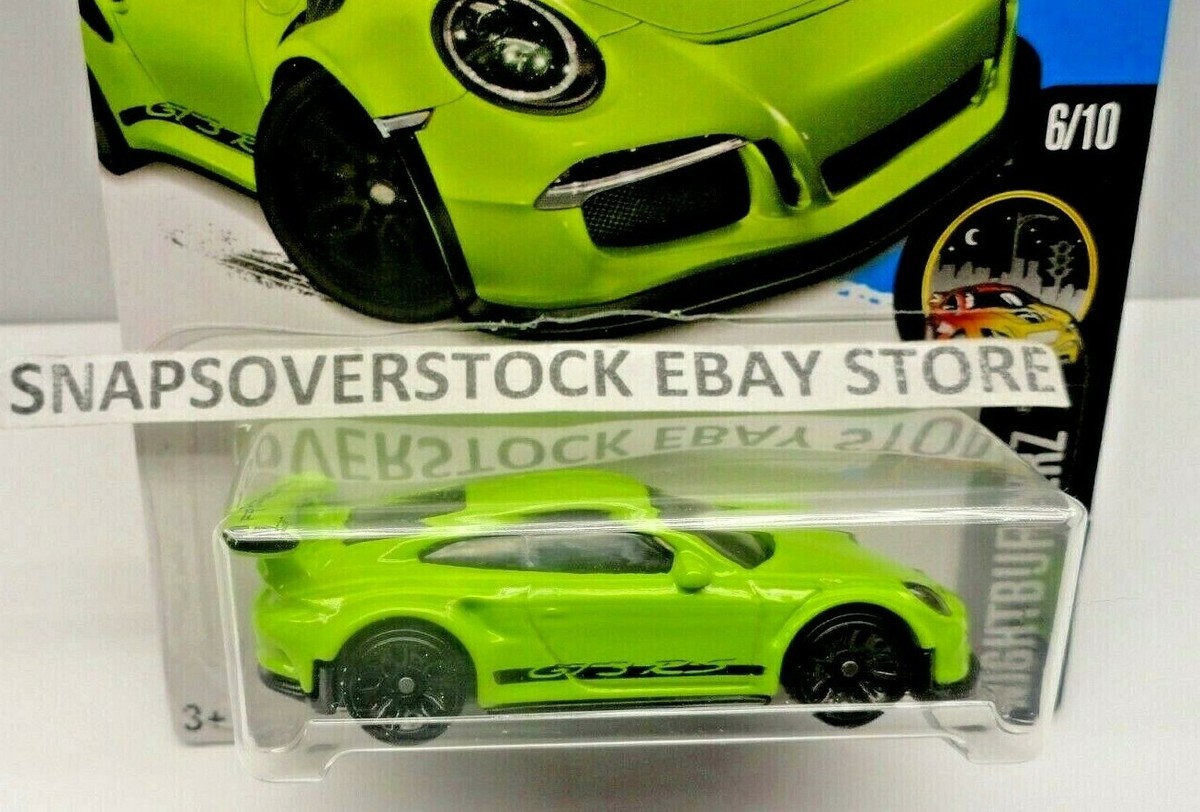 2017 HOT WHEELS GREEN PORSCHE 911 GT3 RS, NIGHTBURNERZ #6/10, HW