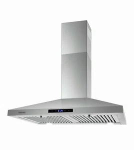 30 inch Wall Mount Range Hood Kitchen Acier inoxydable 3-Speed Toucher le panneau Nouveau