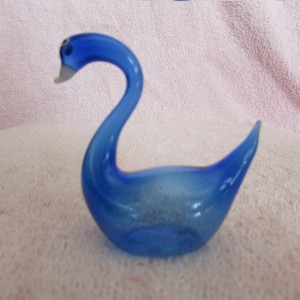 Art Glass Cobalt Blue Swan Figurine Vintage Ebay ebay