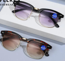 Square Bifocal Anti-Blue Light Reading Glasses For Men Outdoor Sunglasses