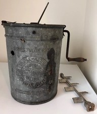 Antique New Standard Triple Action Crank Ice Cream Maker Freezer Mixer Galvanize