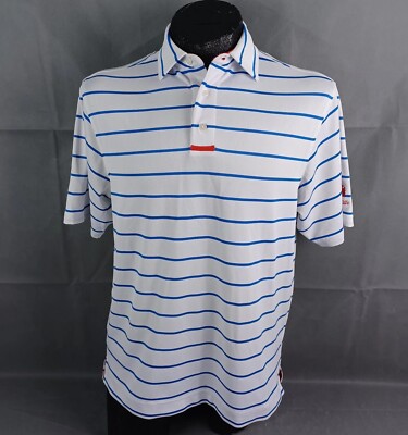 FootJoy Men Preformance Golf Polo Shirt Medium Striped Western Hills Course Logo