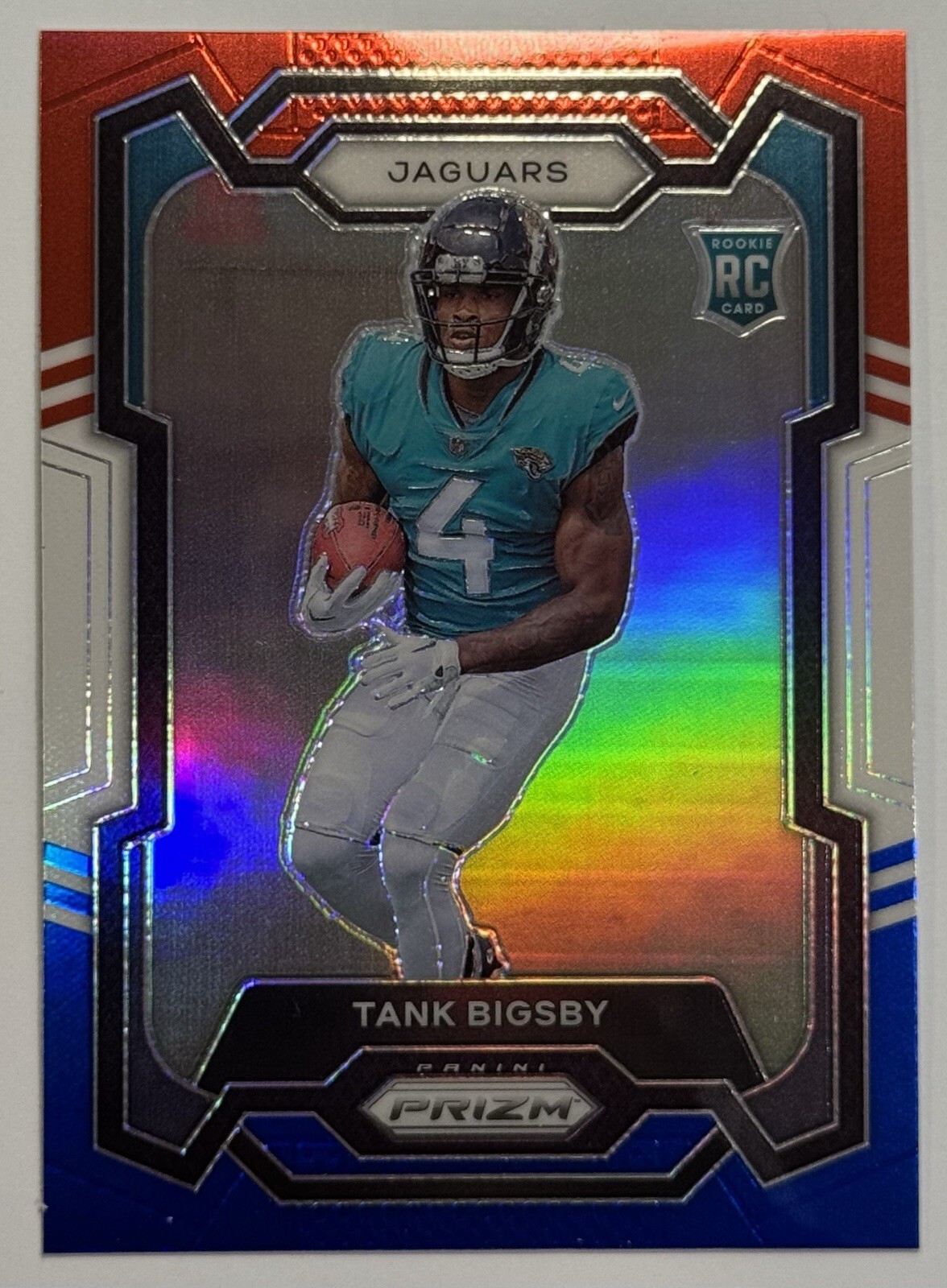 2023 Panini Prizm Red White Blue Prizm #348 Tank Bigsby RC Jacksonville Jaguars