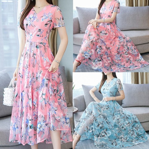 Maxi Dress Summer Boho Beach Casual 